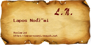 Lapos Noémi névjegykártya