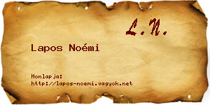 Lapos Noémi névjegykártya